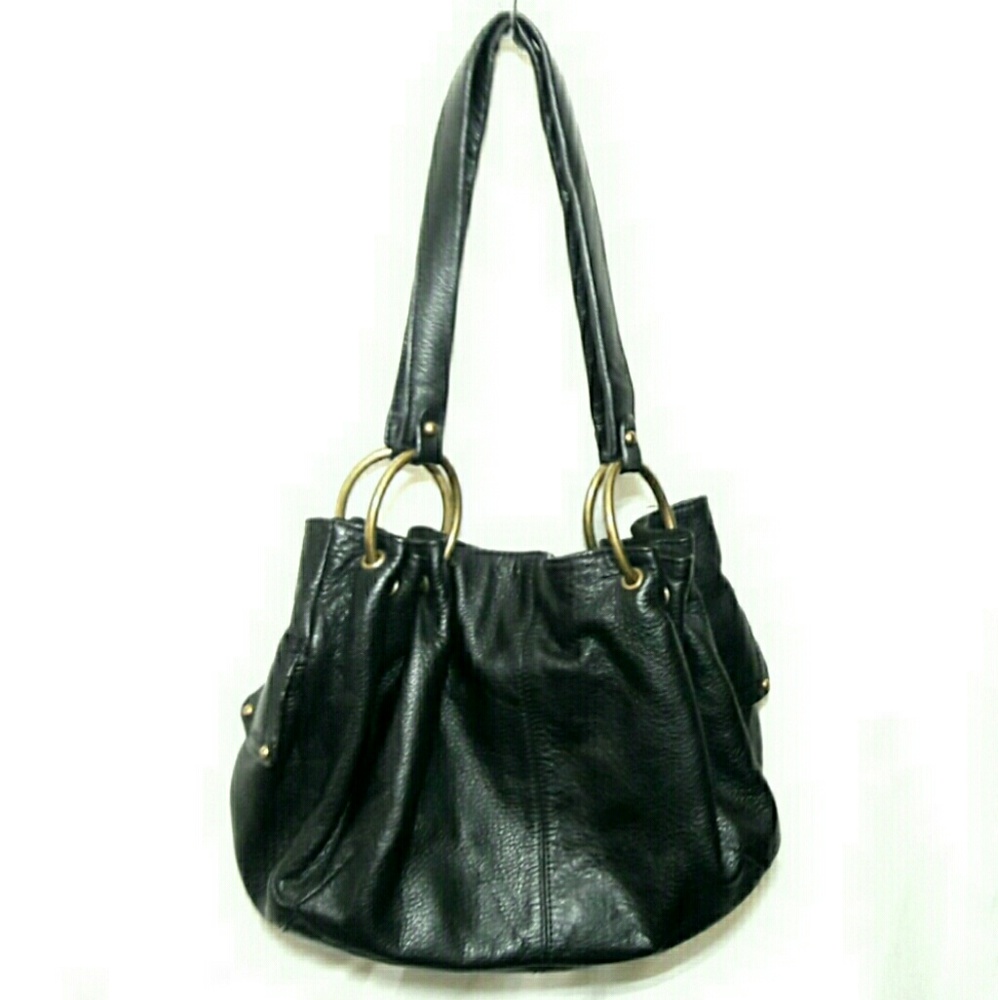 Alfani Black Leather Hobo Bag